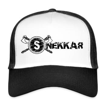 Snekkar transparent noir - Casquette trucker  - blanc/noir - Devant