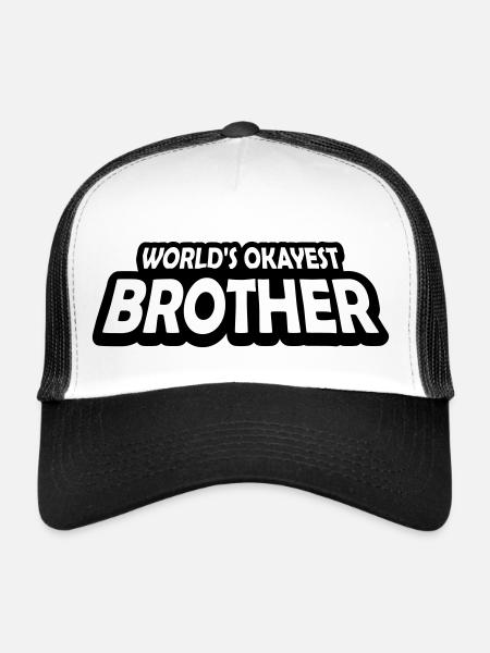 Le texte Brother le plus correct du monde - Casquette trucker  - blanc/noir - Devant