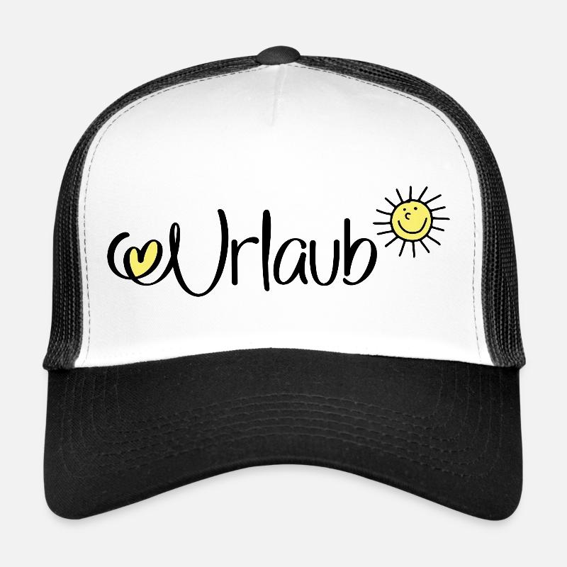 Urlaub - Trucker Cap - Weiß/Schwarz