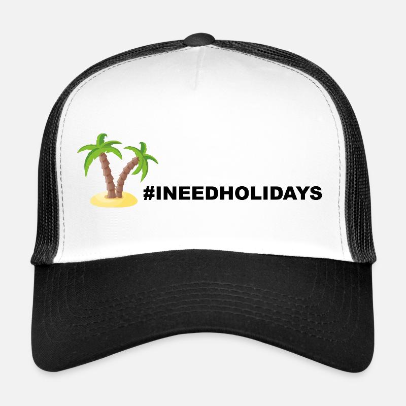 INEEDHOLIDAYS - Trucker Cap - Weiß/Schwarz