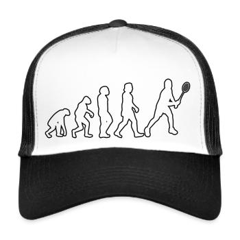Badmintonspieler Federball Federballfan Badminton - Trucker Cap - Weiß/Schwarz - Vorne
