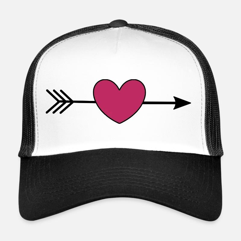 violettes Herz mit Pfeil violett rot Valentinstag Trucker Cap