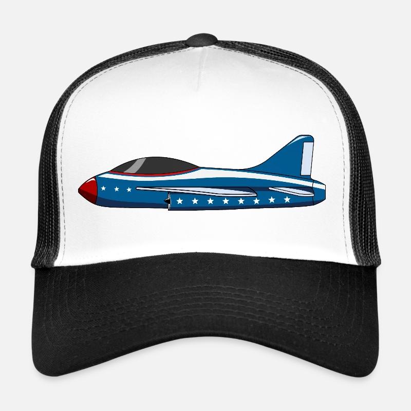 Flugzeug Blau Stern Trucker Cap