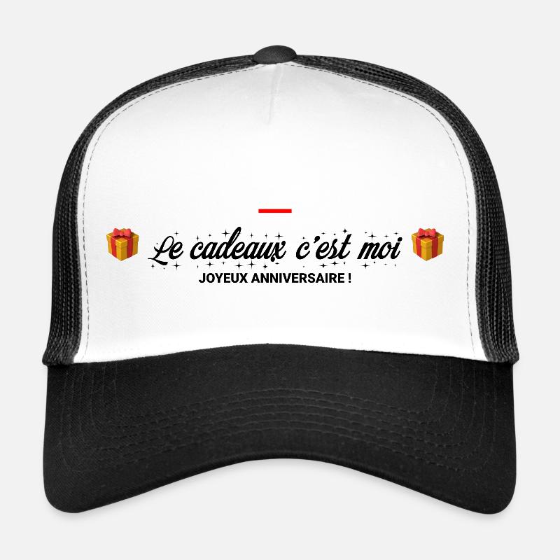 JOYEUX ANNIVERSAIRE - Casquette trucker  - blanc/noir