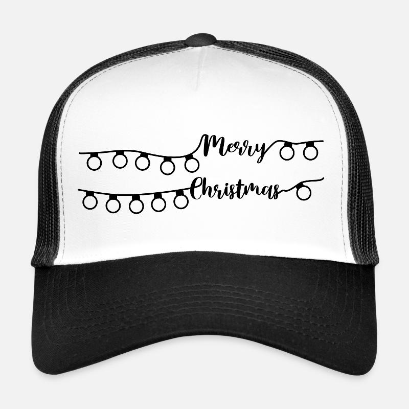 Merry Christmas String Lights - Trucker Cap - white/black