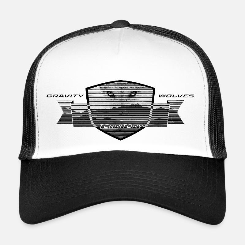 gravity wolves territory badge black Trucker Cap