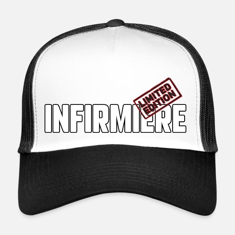 Infirmière édition limitée - Casquette trucker  - blanc/noir