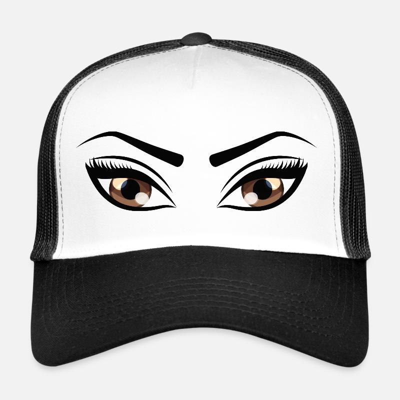 Augen - Trucker Cap - Weiß/Schwarz
