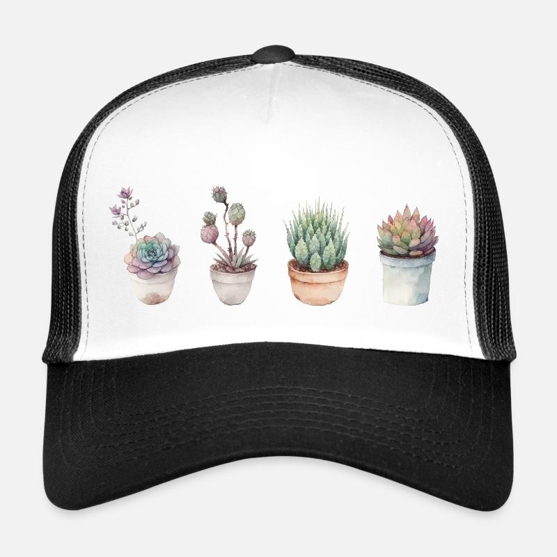 Succulents for plant lovers - Trucker Cap - white/black