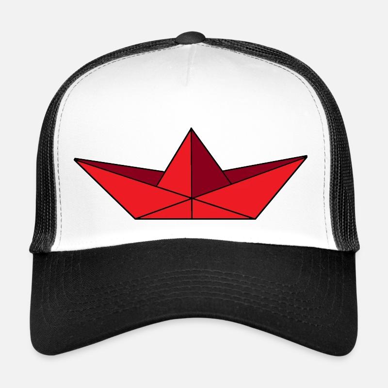 Paper ship red - Trucker Cap - white/black
