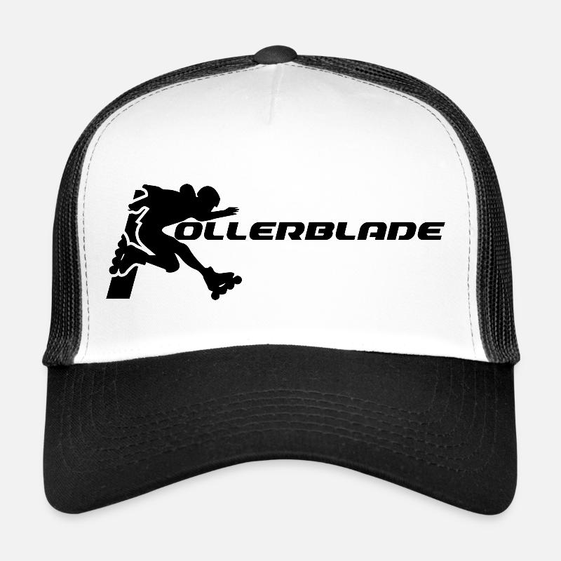 Rollerblader silhouette noir - Casquette trucker  - blanc/noir