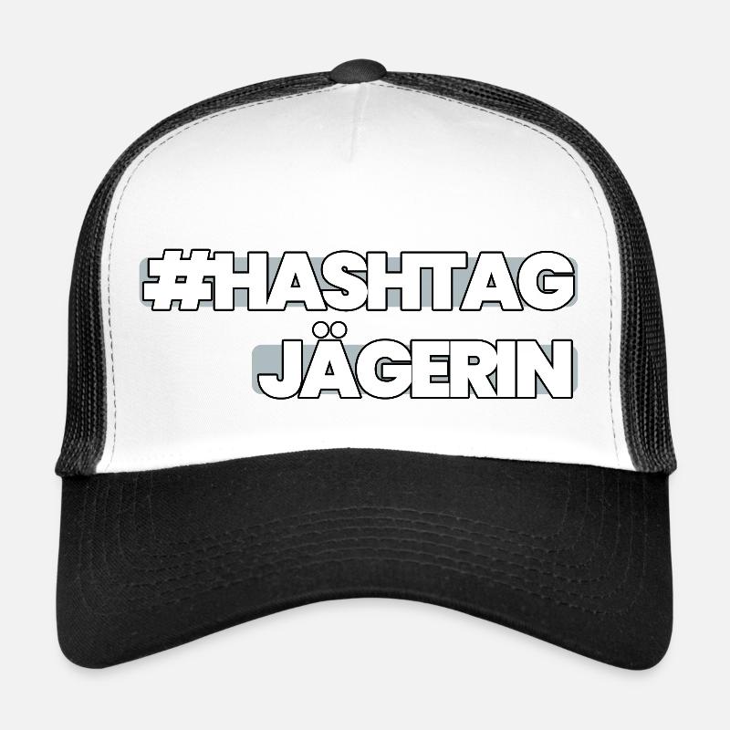 HashtagJägerin grau - Trucker Cap - Weiß/Schwarz