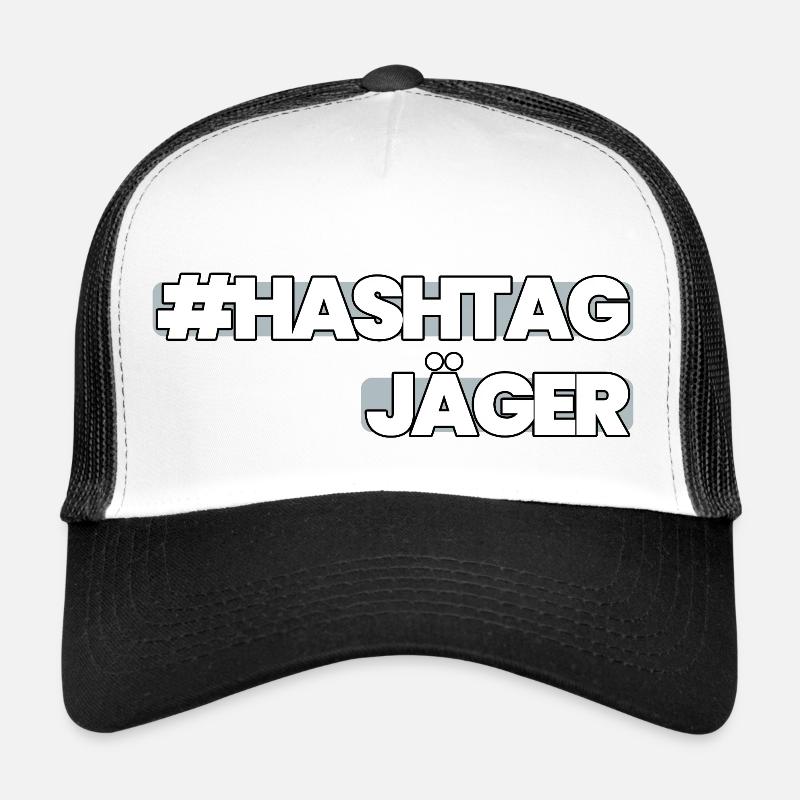 HashtagJäger grau - Trucker Cap - Weiß/Schwarz