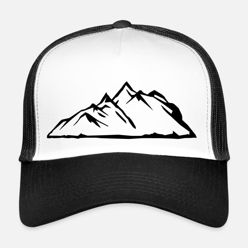 berge - Trucker Cap - Weiß/Schwarz