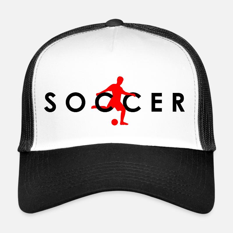Fußball Soccer - Trucker Cap - Weiß/Schwarz