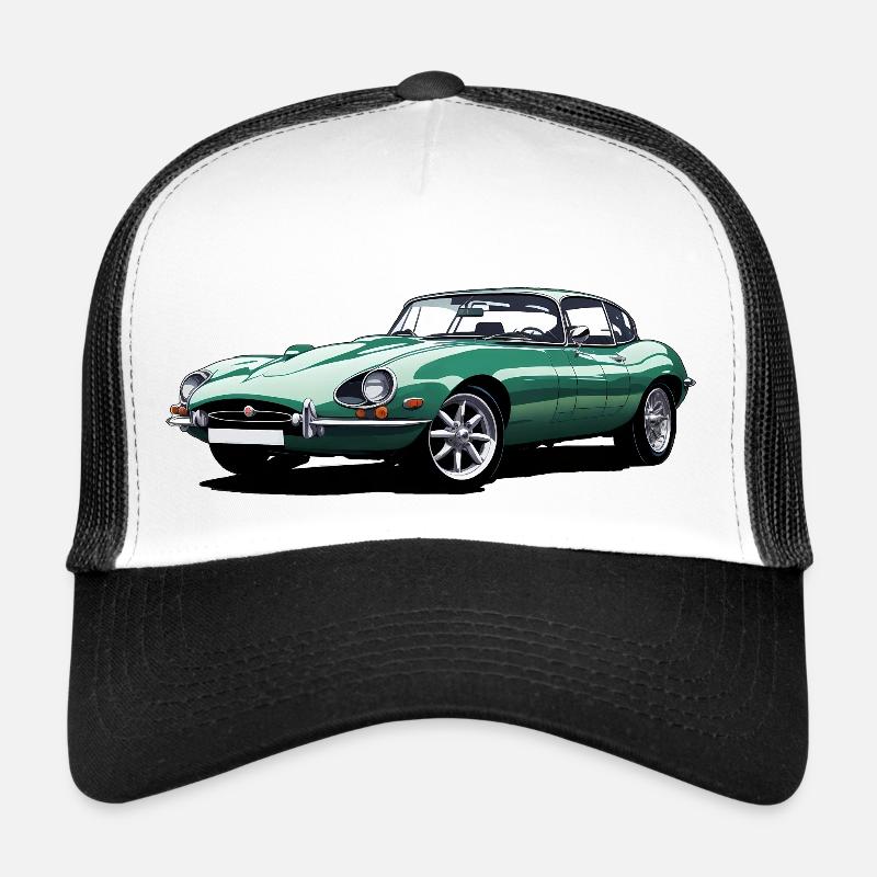Zackenskizze vom Typ E - Trucker Cap - Weiß/Schwarz