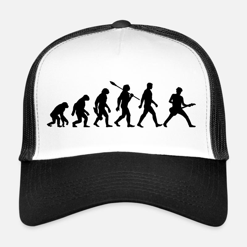 Evolution Guitariste Musicien Rock - Casquette trucker - blanc/noir