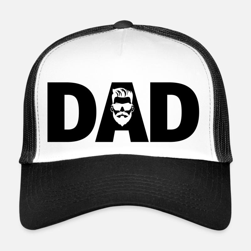 Symbole du logo de la typographie de papa Casquette trucker 