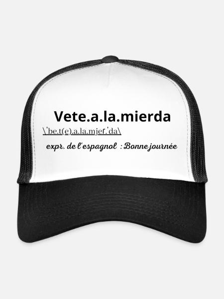 Vêtement pour Espagnol humoristique ! - Casquette trucker  - blanc/noir - Devant