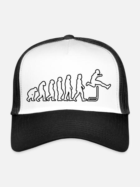 Hürdenlauf Geschenk Hürdenläufer Leichtathletik - Trucker Cap - Weiß/Schwarz - Vorne