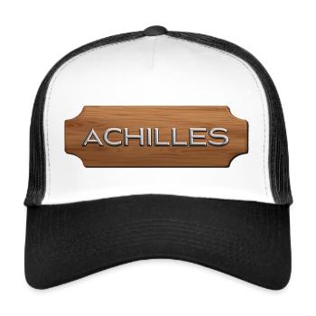 HMS ACHILLES name plaque, gangway style - Trucker Cap - white/black - Front
