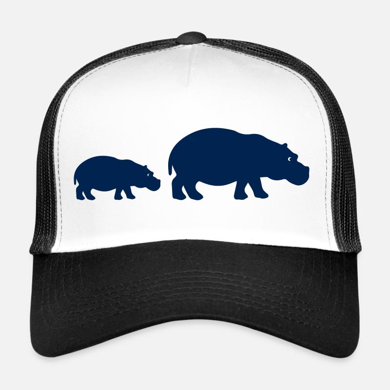 nilpferde silhouette - Trucker Cap - Weiß/Schwarz