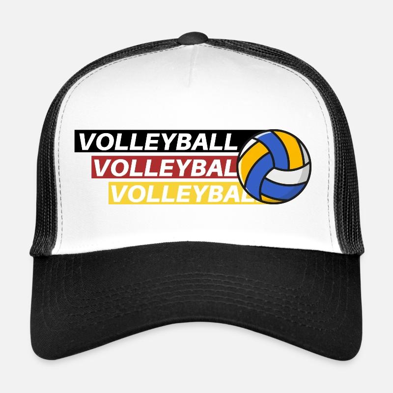 Volleyball Passion: Schwarz, Rot, Gold Trucker Cap