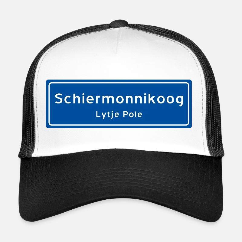 Ortsschild Schiermonnikoog - Trucker Cap - Weiß/Schwarz