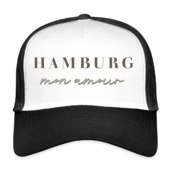 HAMBURG MON AMOUR WHITE - Trucker Cap - Weiß/Schwarz - Vorne