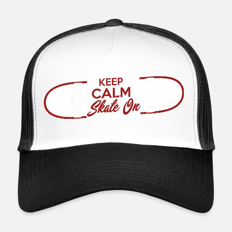 Keep Calm Skate On Skateboard Skater Skateboarding Trucker Cap
