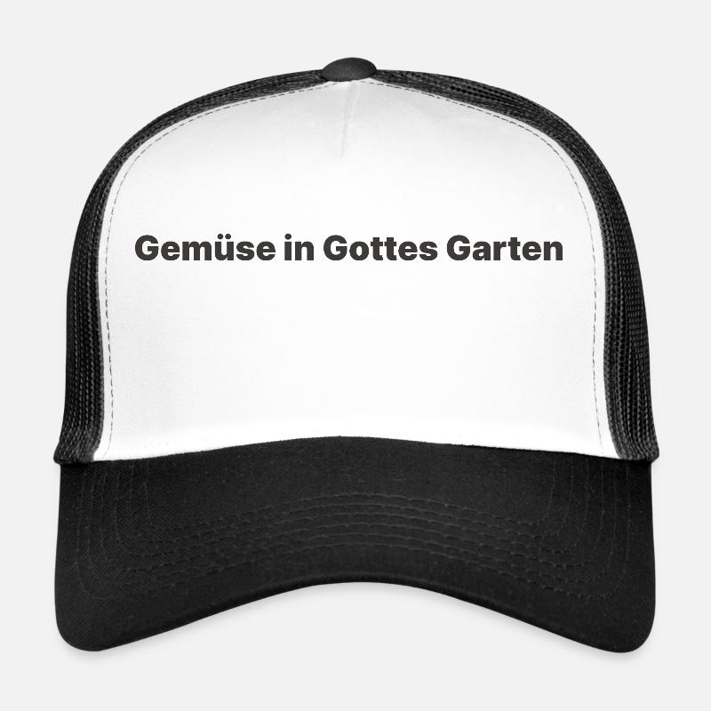Gemüse in Gottes Garten - Trucker Cap - Weiß/Schwarz