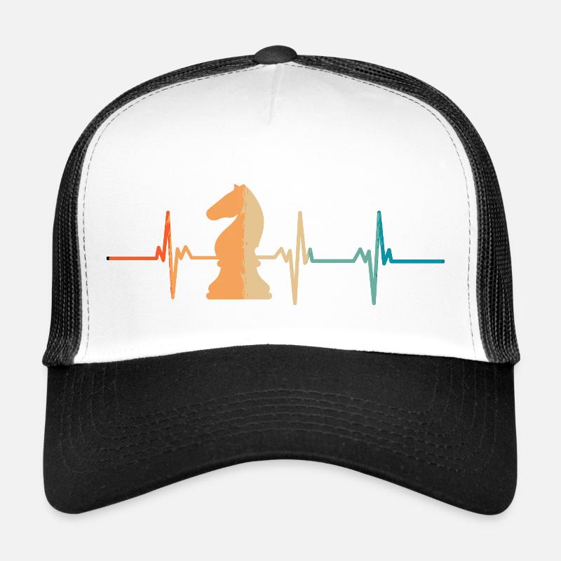 Herzschlag-Schachpartien - Trucker Cap - Weiß/Schwarz