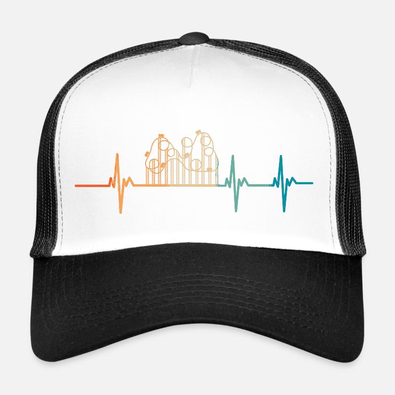 Heartbeat roller coaster - Trucker Cap - white/black
