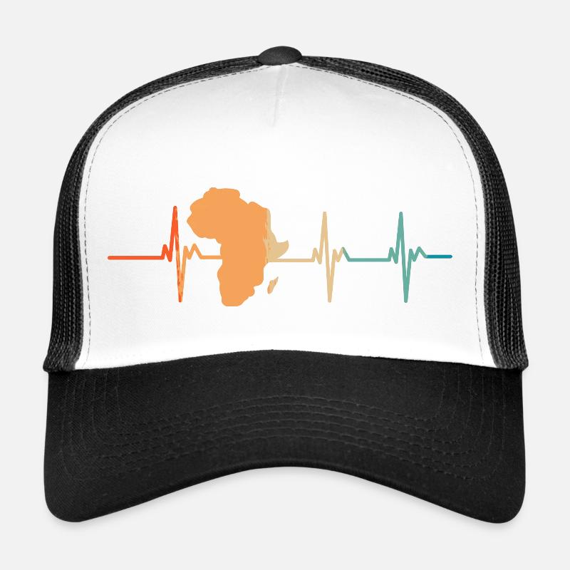 Herzschlag Afrika - Trucker Cap - Weiß/Schwarz