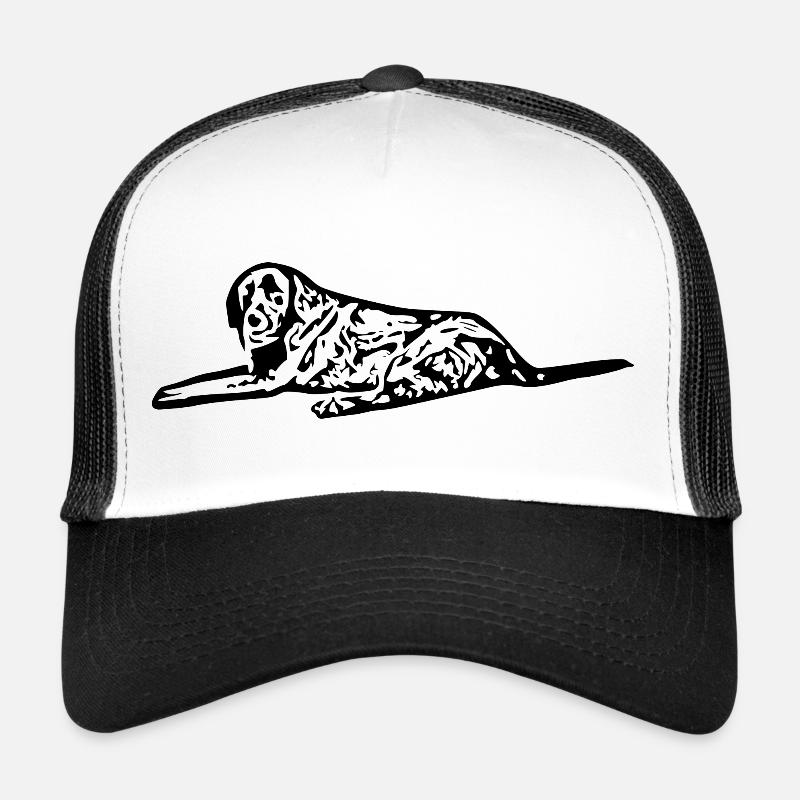 Hund schwarz abstrakt - Trucker Cap - Weiß/Schwarz