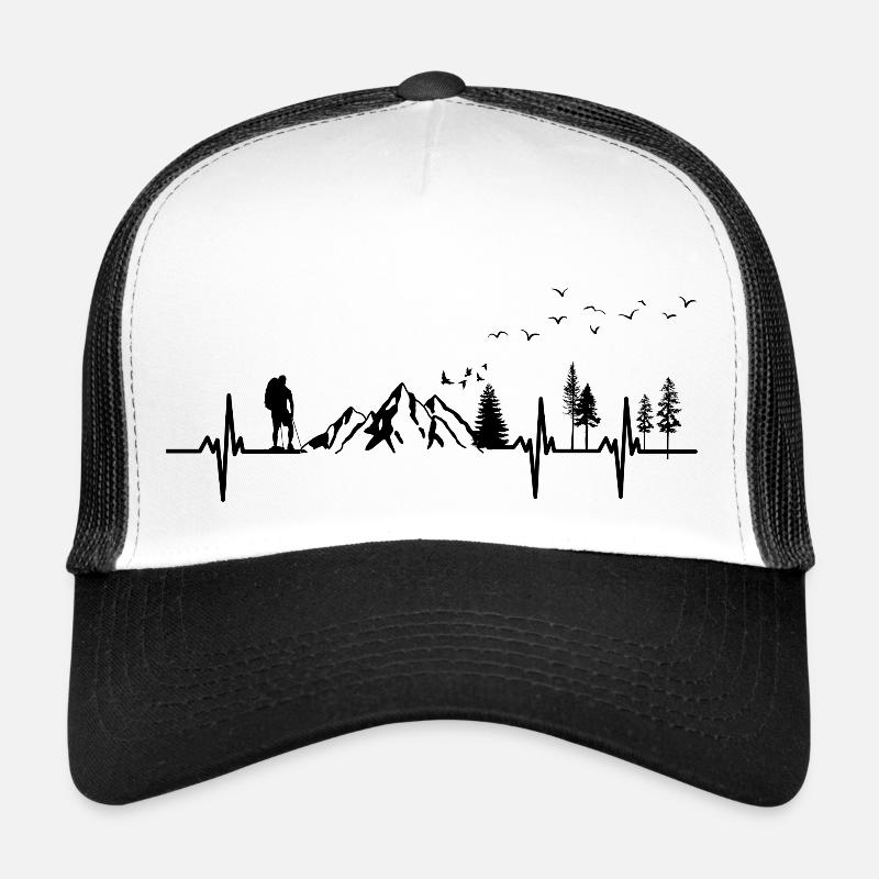 Herzschlag der Berge - Trucker Cap - Weiß/Schwarz