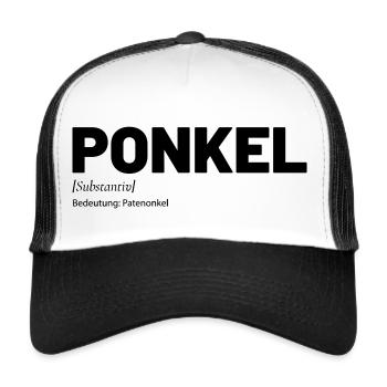 Ponkel Patenonkel Onkel - Trucker Cap - Weiß/Schwarz - Vorne