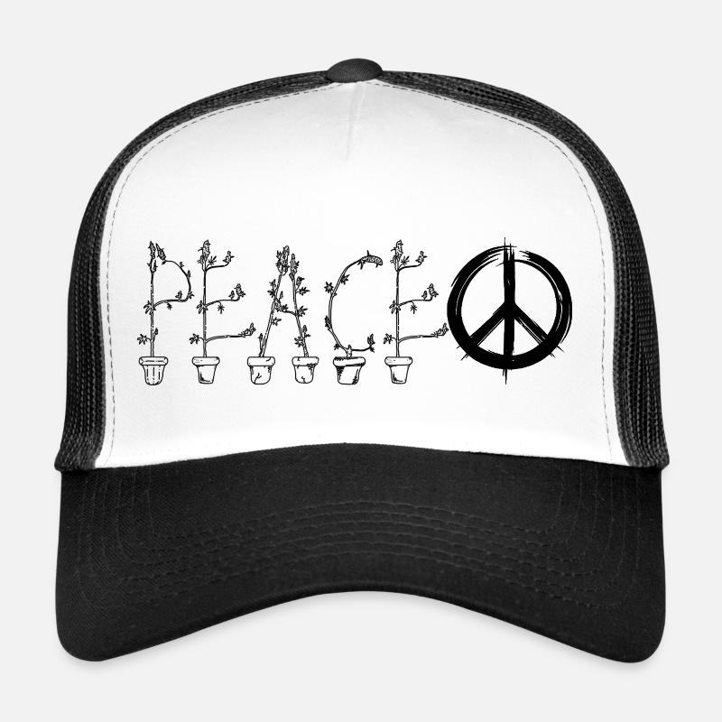 PEACE - Trucker Cap - Weiß/Schwarz