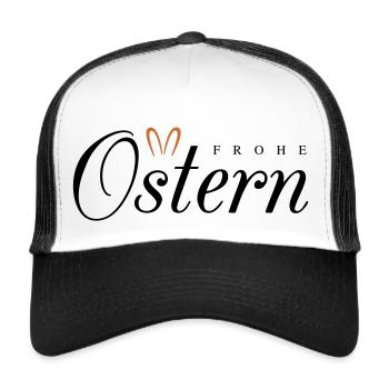 Frohe Ostern - Trucker Cap - Weiß/Schwarz - Vorne
