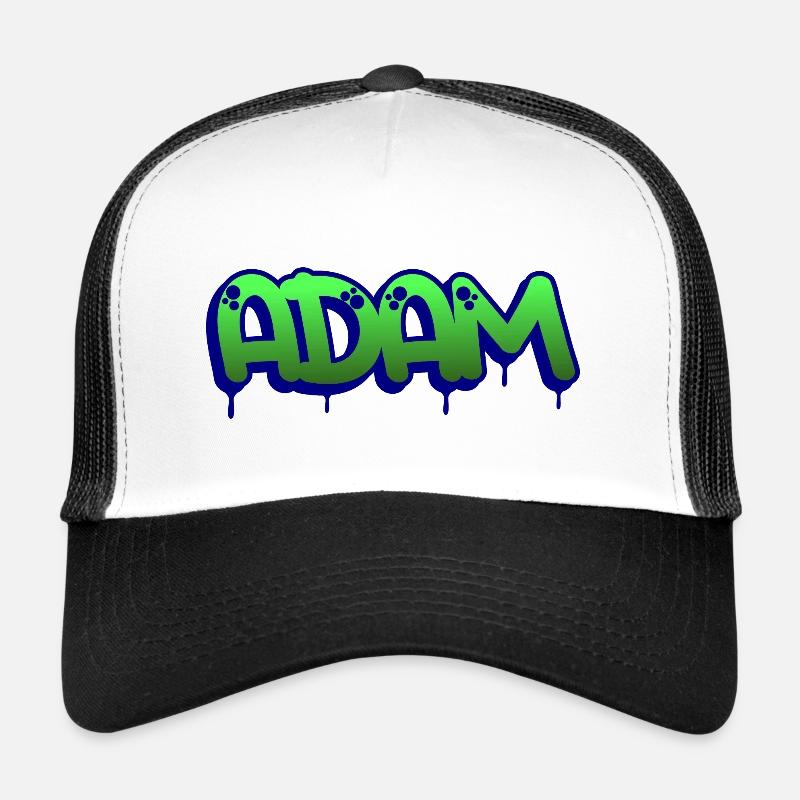 Graffiti First Name Adam Trucker Cap