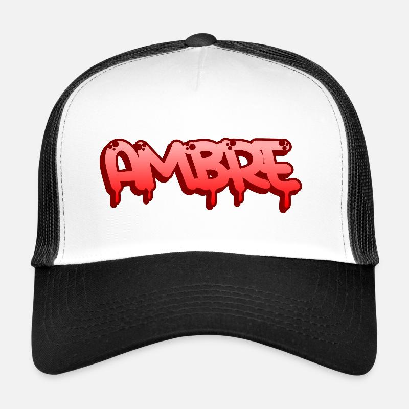 Graffiti Name Amber - Trucker Cap - white/black