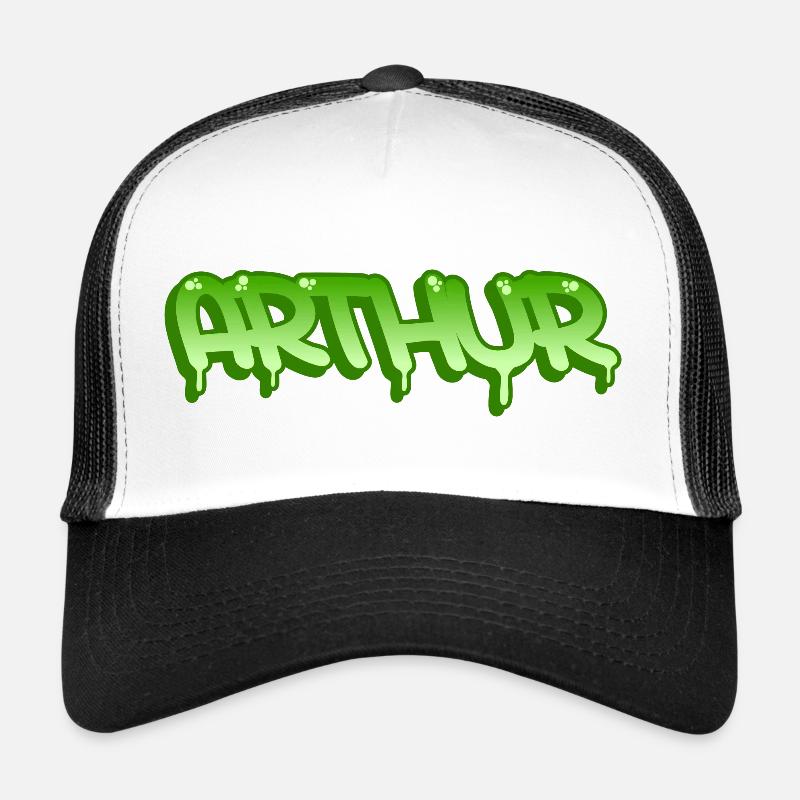 Graffiti Name Arthur - Trucker Cap - white/black