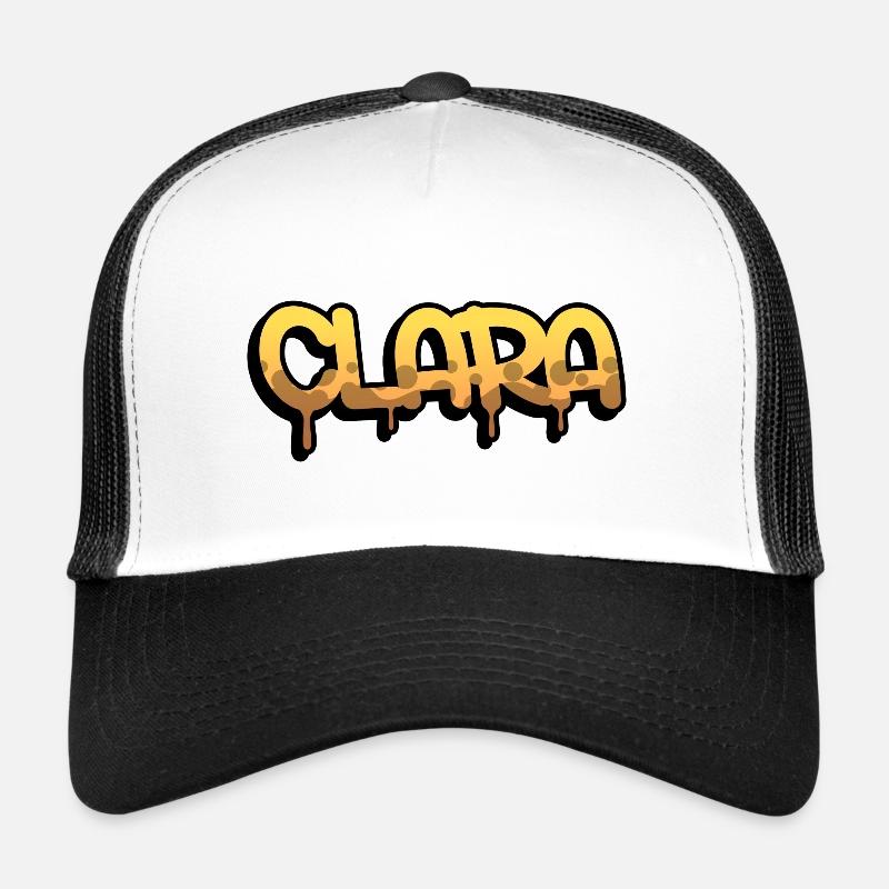 Graffiti-Name Clara - Trucker Cap - Weiß/Schwarz