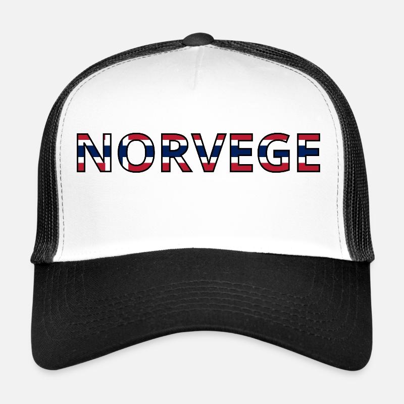 Flagge von Norwegen - Trucker Cap - Weiß/Schwarz
