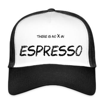 Espresso - with no X - Trucker Cap - Weiß/Schwarz - Vorne
