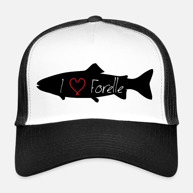 I love trout black - Trucker Cap - white/black