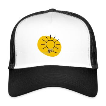 L’ampoule comme symbole d’une bonne idée - Casquette trucker  - blanc/noir - Devant
