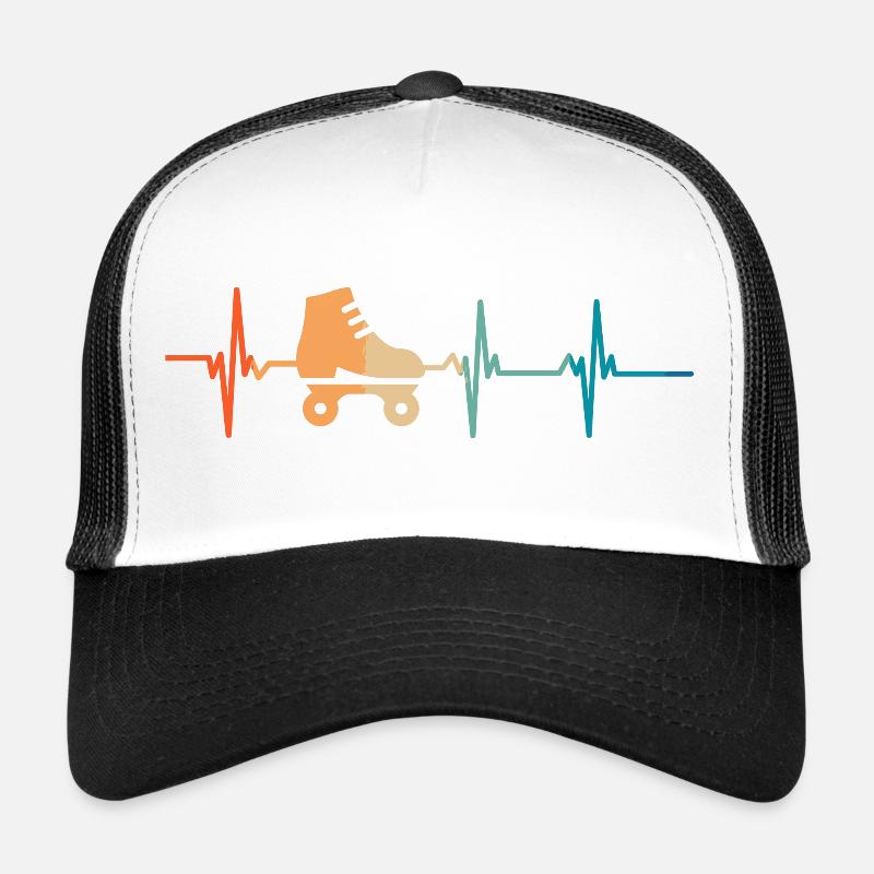 Battement de cœur roller - Casquette trucker  - blanc/noir