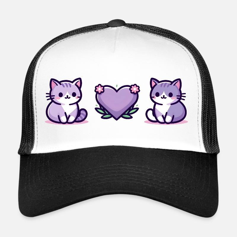 Cats with a big heart - Trucker Cap - white/black