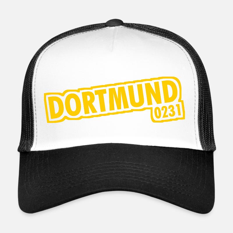 Dortmund - 0231 - Vorwahl - Trucker Cap - Weiß/Schwarz